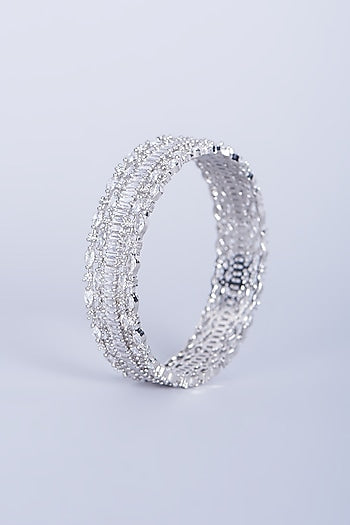 White Finish Zircon Bangle