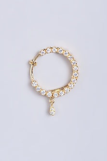 Gold Finish Faux Diamond Nose Ring