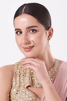 Gold Finish Faux Diamond Nose Ring