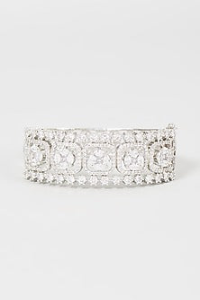 White Finish Faux Diamond Bracelet