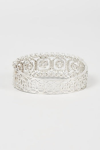 White Finish Faux Diamond Bracelet