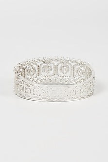 White Finish Faux Diamond Bracelet