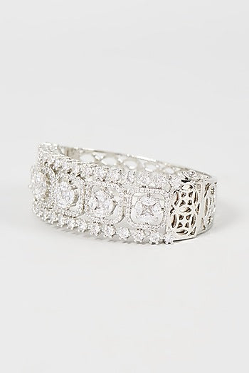 White Finish Faux Diamond Bracelet