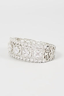 White Finish Faux Diamond Bracelet