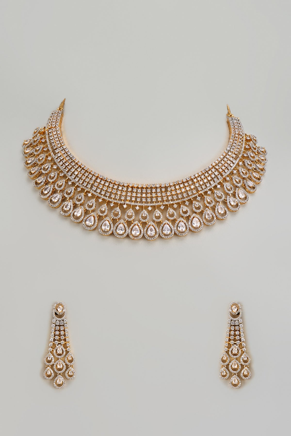 Gold Finish Zircon Necklace Set