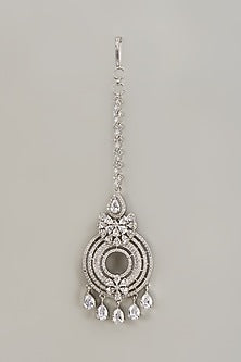 White Finish Zircon Maangtikka