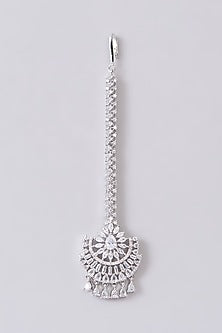 White Finish Zircon Maangtikka