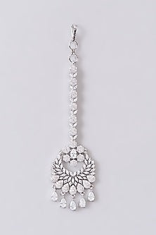 White Finish Zircon Maangtikka