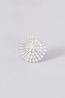 White Finish Zircon Ring