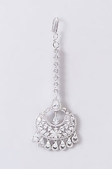 White Finish Zircon Maangtikka