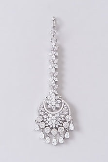 White Finish Zircon Maangtikka