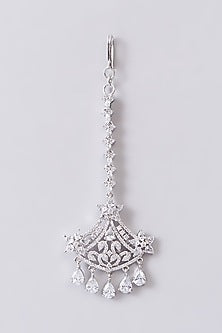 White Finish Zircon Maangtikka