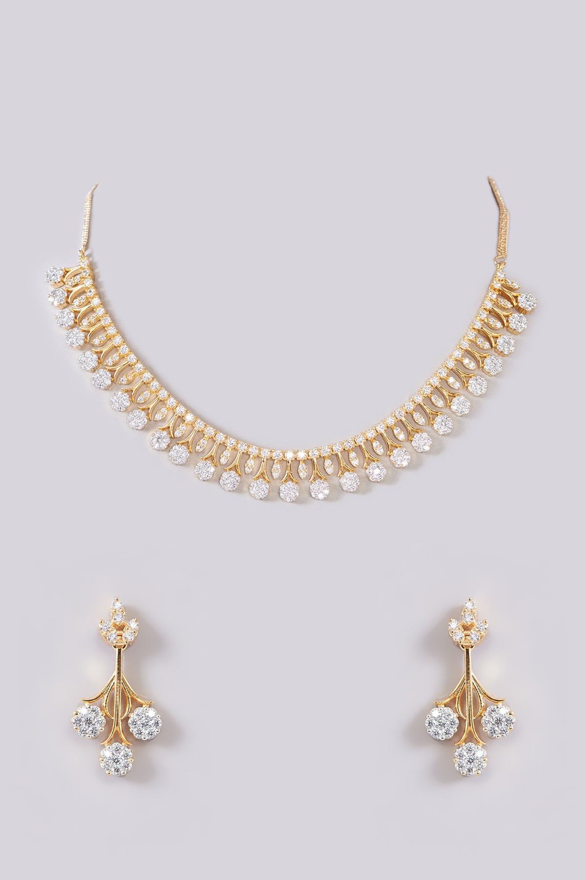 Gold Finish Zircon Necklace Set