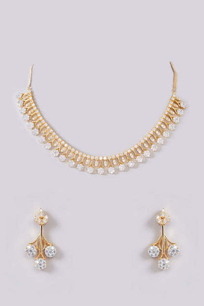 Gold Finish Zircon Necklace Set