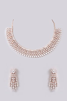White Finish Zircon Necklace Set