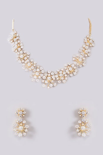 Gold Finish Zircon Necklace Set