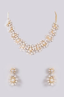 Gold Finish Zircon Necklace Set