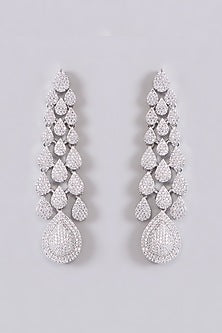 White Finish Zircon Layered Necklace Set