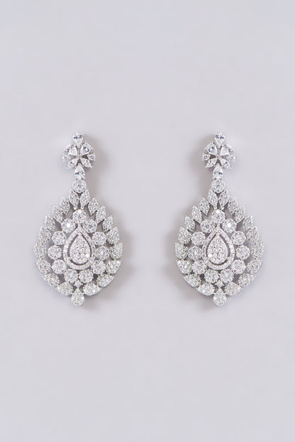 White Finish Zircon Necklace Set
