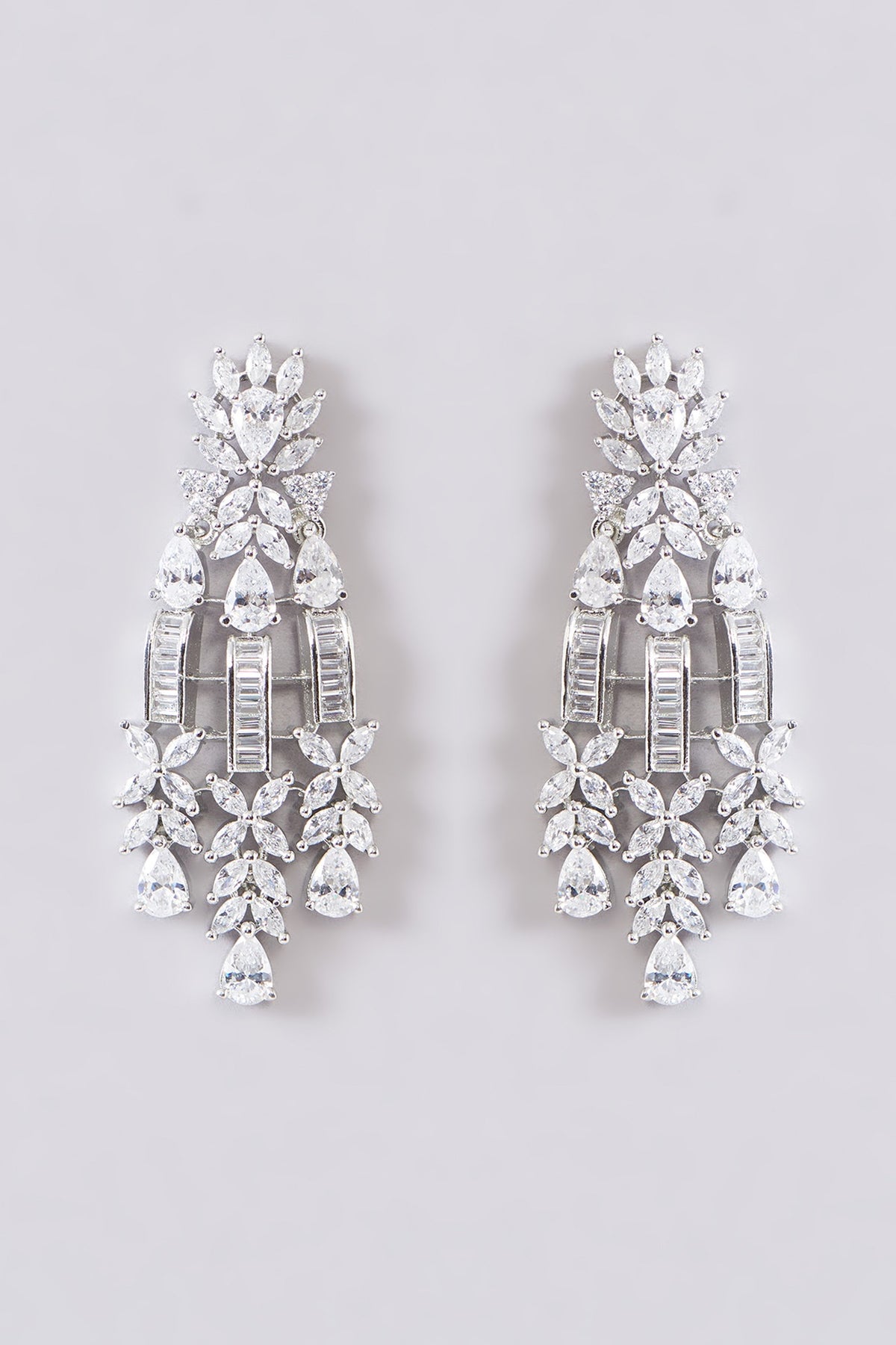 White Finish Zircon Necklace Set