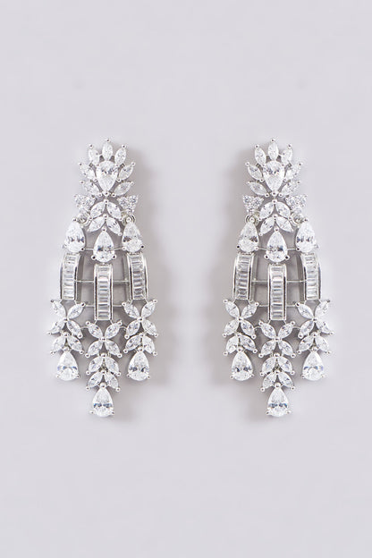 White Finish Zircon Necklace Set