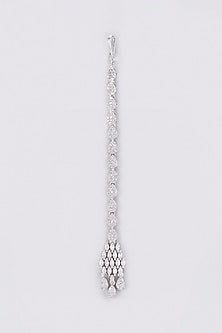 White Finish Zircon Maangtikka
