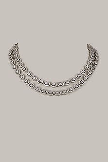 White Finish Zircon Layered Necklace