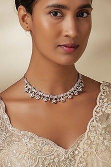 White Finish Zircon Necklace