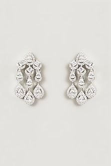White Finish Zircon Dangler Earrings