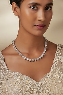 White Finish Zircon Necklace