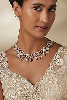 White Finish Zircon Necklace