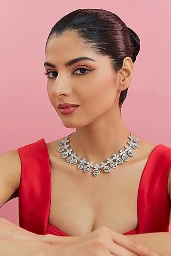 White Finish Zircon Necklace