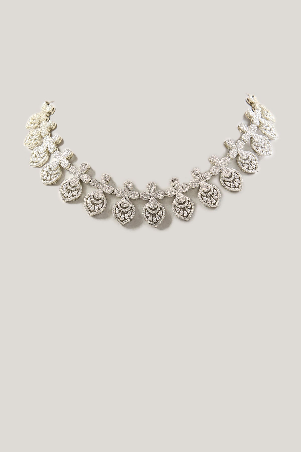 White Finish Zircon Necklace