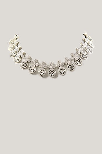 White Finish Zircon Necklace