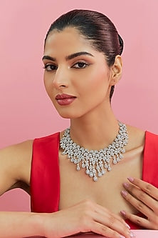 White Finish Zircon Necklace