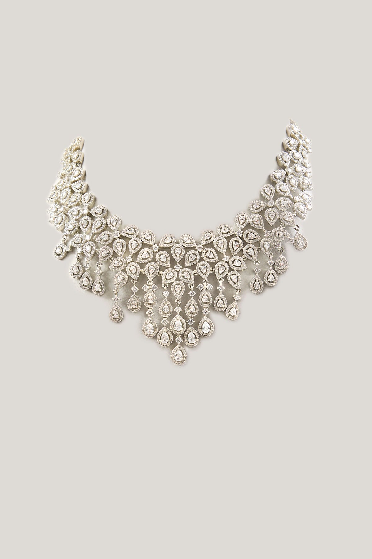 White Finish Zircon Necklace