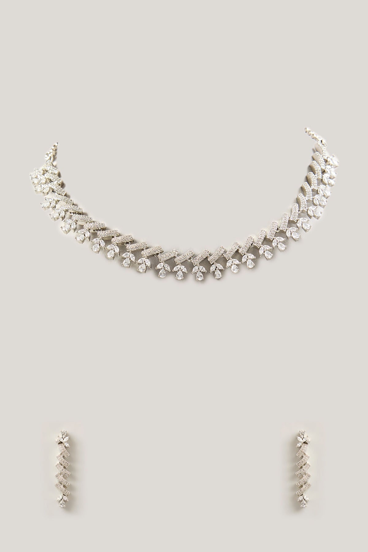 White Finish Zircon Necklace