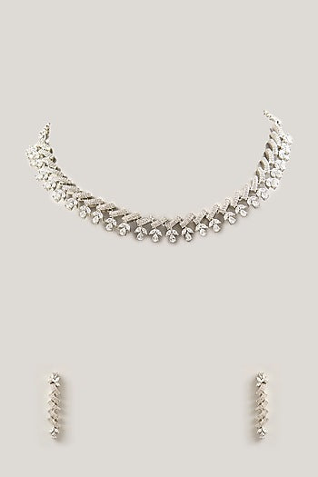White Finish Zircon Necklace