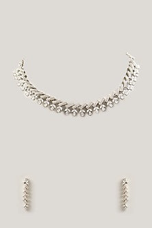 White Finish Zircon Necklace