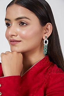 White Finish Diamond Earrings