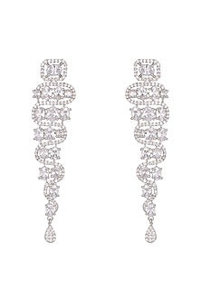 White Finish Stud Earrings