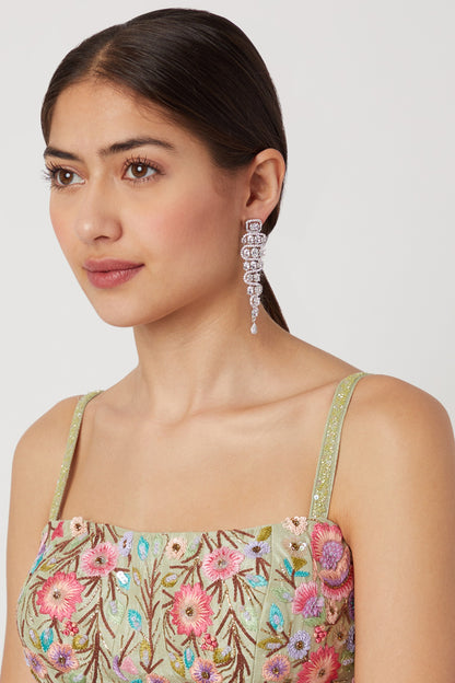 White Finish Stud Earrings