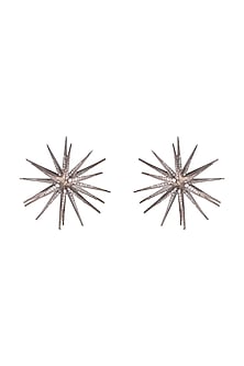 Black Rhodium Finish Spiked Earrings