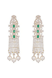 Gold Finish Pearl Earrings