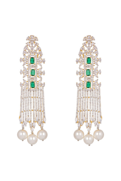 Gold Finish Pearl Earrings