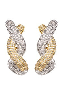 Gold & White Finish Bali Earrings