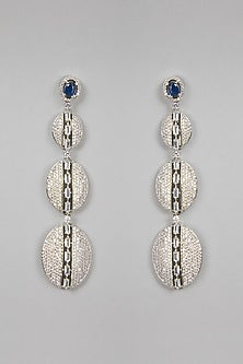 White Finish Long Earrings