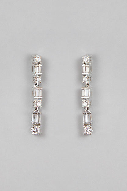 White Finish Diamond Necklace Set