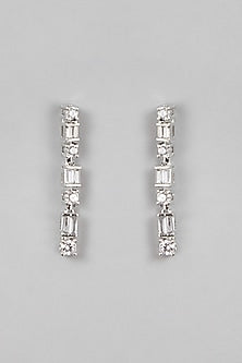 White Finish Diamond Necklace Set