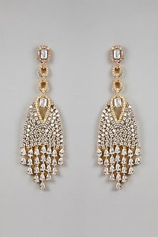 Gold Finish Diamond Earrings